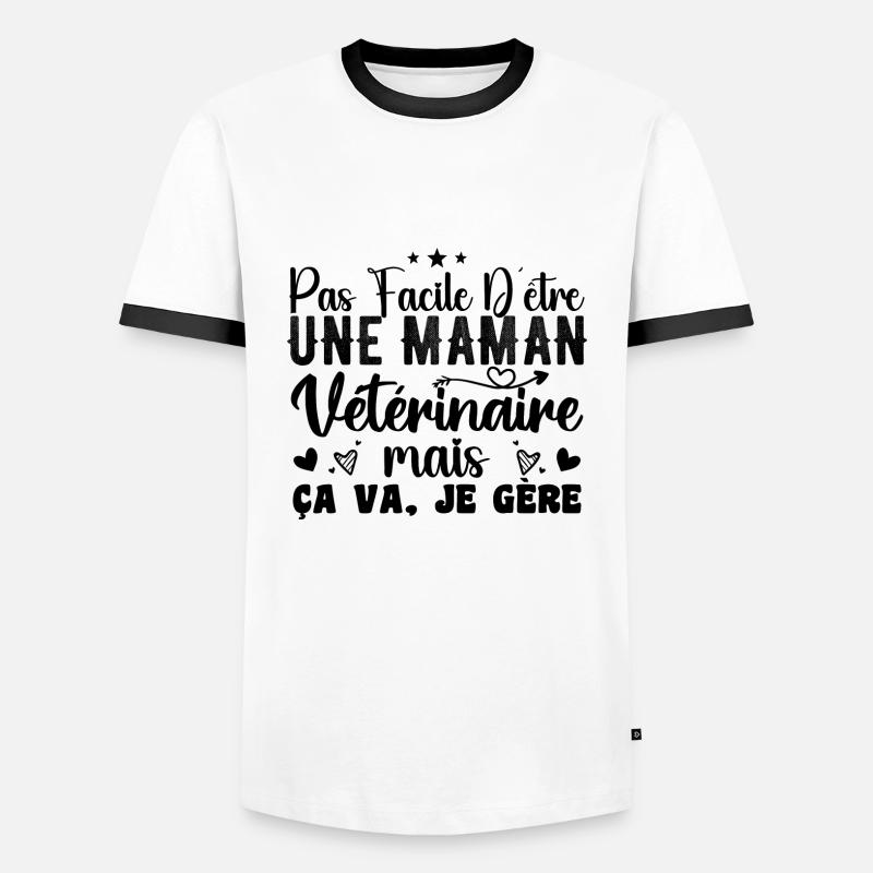 Mama Tierarzt Geschenkidee Beruf Zitat - Männer Kontrast-T-Shirt - Weiß/Schwarz