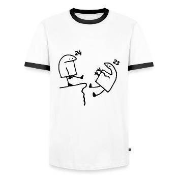 24 years old Gift Idea Humor Birthday 24 years old - Men's Ringer Shirt - white/black - Front - AI Model Female 172 light (172cm) & AI Model Male 178 dark (178cm)