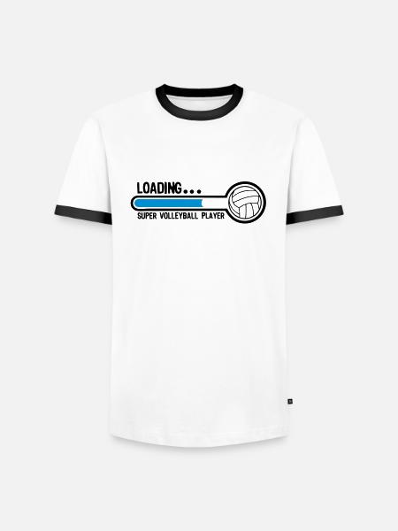 volleyball loading super player1 - T-shirt contrasté Homme - blanc/noir