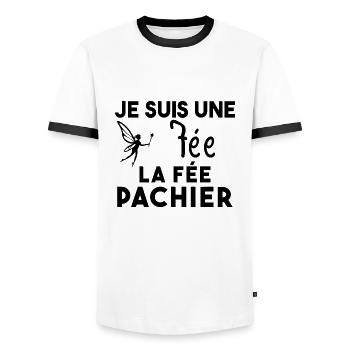 Je suis une fée la fée pachier Cadeau Humoristique - T-shirt contrasté Homme - blanc/noir - Devant - AI Model Female 172 light (172cm) & AI Model Male 178 dark (178cm)