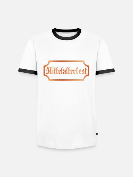 Ritter Mittelalterfest - Männer Kontrast-T-Shirt - Weiß/Schwarz