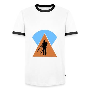 Schornsteinfeger Schlotfeger - Männer Kontrast-T-Shirt - Weiß/Schwarz - Vorne - AI Model Female 172 light (172cm) & AI Model Male 178 dark (178cm)