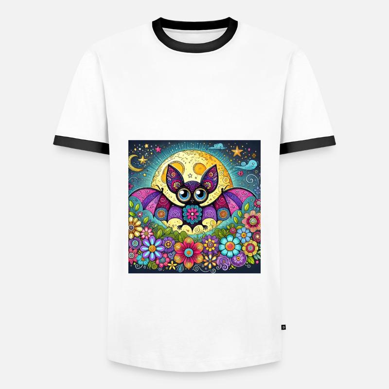 Fledermaus - Männer Kontrast-T-Shirt - Weiß/Schwarz