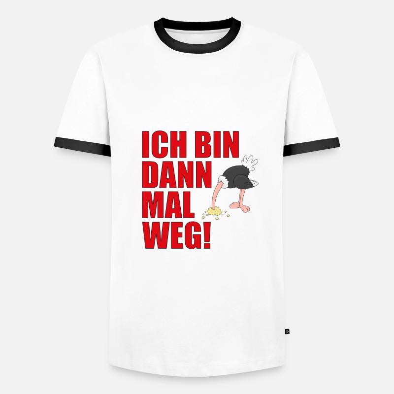 ICH BIN DANN MAL WEG! - Männer Kontrast-T-Shirt - Weiß/Schwarz