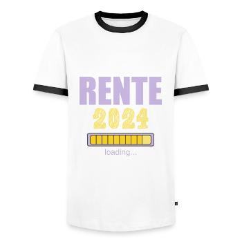 Rentner 2024 Ruhestand 2024 Der Countdown läuft - Männer Kontrast-T-Shirt - Weiß/Schwarz - Vorne - AI Model Female 172 light (172cm) & AI Model Male 178 dark (178cm)