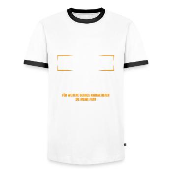 Pension lustige Sprüche Pensionist Rentner Humor - Männer Kontrast-T-Shirt - Weiß/Schwarz - Vorne - AI Model Female 172 light (172cm) & AI Model Male 178 dark (178cm)