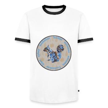 herbst 57 e 262 - Männer Kontrast-T-Shirt - Weiß/Schwarz - Vorne - AI Model Female 172 light (172cm) & AI Model Male 178 dark (178cm)