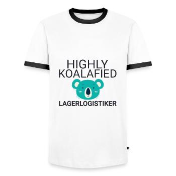 Lagerlogistiker Koalafied - Männer Kontrast-T-Shirt - Weiß/Schwarz - Vorne - AI Model Female 172 light (172cm) & AI Model Male 178 dark (178cm)