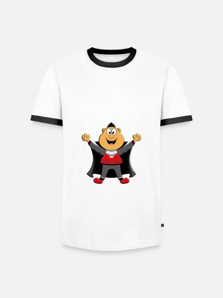 VAMPIR - HALLOWEEN - Männer Kontrast-T-Shirt - Weiß/Schwarz