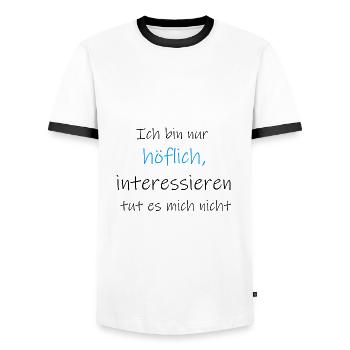 Höflich - Männer Kontrast-T-Shirt - Weiß/Schwarz - Vorne - AI Model Female 172 light (172cm) & AI Model Male 178 dark (178cm)