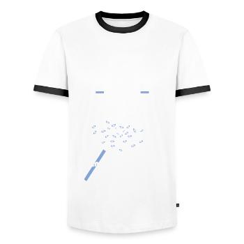 Développeur pas magicien - T-shirt contrasté Homme - blanc/noir - Devant - AI Model Female 172 light (172cm) & AI Model Male 178 dark (178cm)