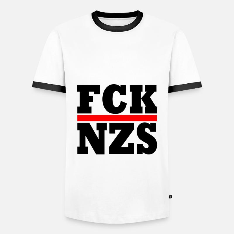 FCK NZS - Men's Ringer Shirt - white/black