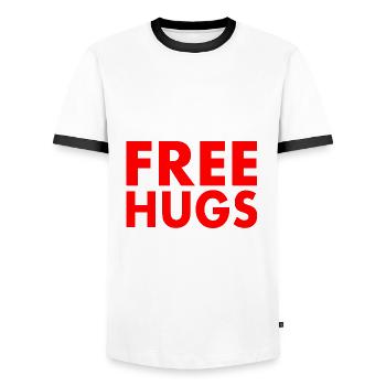 Free hugs - Männer Kontrast-T-Shirt - Weiß/Schwarz - Vorne - AI Model Female 172 light (172cm) & AI Model Male 178 dark (178cm)