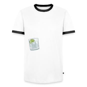 Gin Digga Gin - Männer Kontrast-T-Shirt - Weiß/Schwarz - Vorne - AI Model Female 172 light (172cm) & AI Model Male 178 dark (178cm)