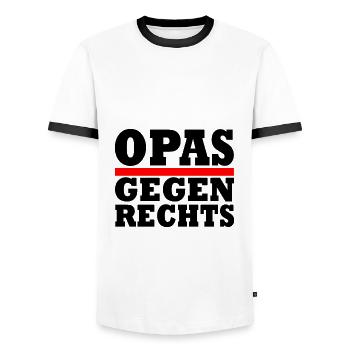 Opas gegen rechts - Männer Kontrast-T-Shirt - Weiß/Schwarz - Vorne - AI Model Female 172 light (172cm) & AI Model Male 178 dark (178cm)