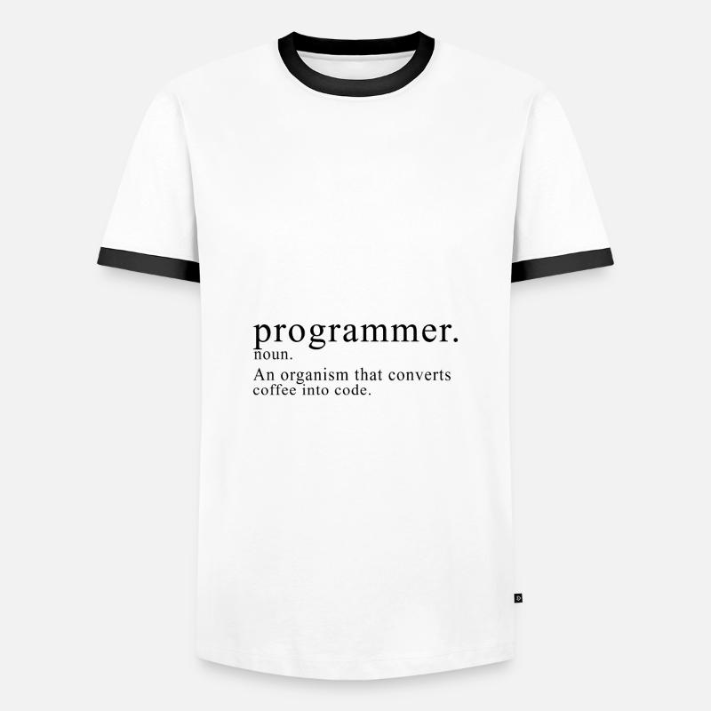 Programmer Description - Men's Ringer Shirt - white/black