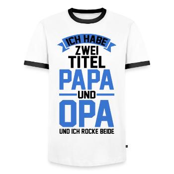 Ich Habe Zwei Titel Papa Und Opa - Männer Kontrast-T-Shirt - Weiß/Schwarz - Vorne - AI Model Female 172 light (172cm) & AI Model Male 178 dark (178cm)