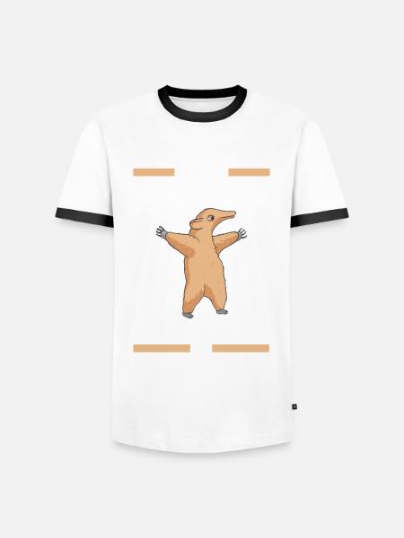 Ameisenbär - Männer Kontrast-T-Shirt - Weiß/Schwarz