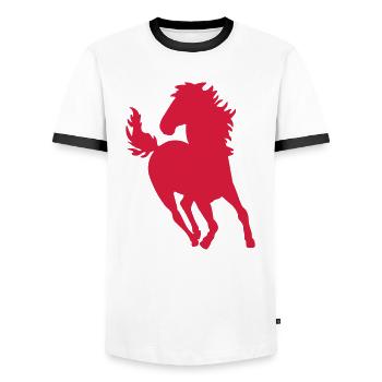 horse animal - T-shirt contrasté Homme - blanc/noir - Devant - AI Model Female 172 light (172cm) & AI Model Male 178 dark (178cm)