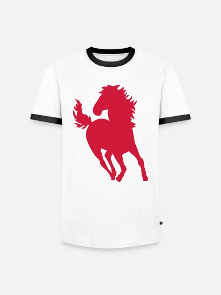 horse animal - T-shirt contrasté Homme - blanc/noir