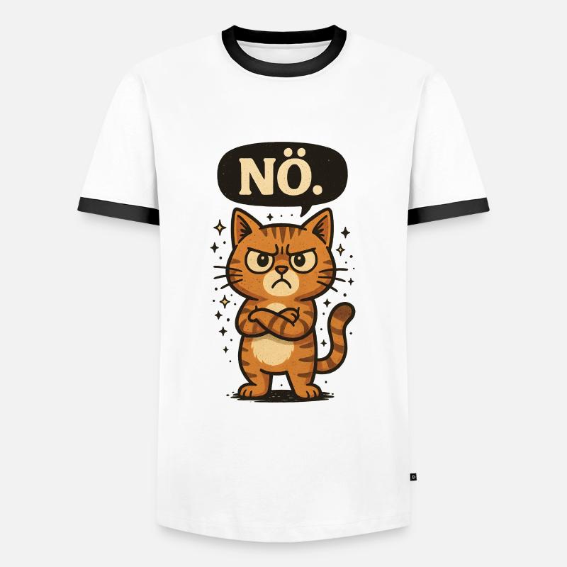 Statement Nope Cat No Saying - Men's Ringer Shirt - white/black