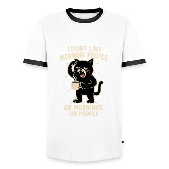 I Hate Morning People And Mornings And People - Men's Ringer Shirt - white/black - Front - AI Model Female 172 light (172cm) & AI Model Male 178 dark (178cm)