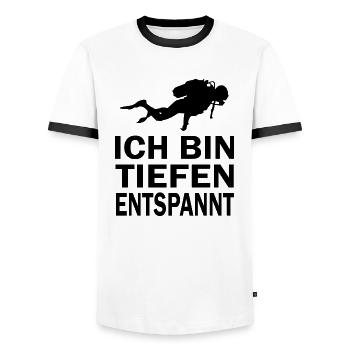Diving Dive tauchen - Männer Kontrast-T-Shirt - Weiß/Schwarz - Vorne - AI Model Female 172 light (172cm) & AI Model Male 178 dark (178cm)