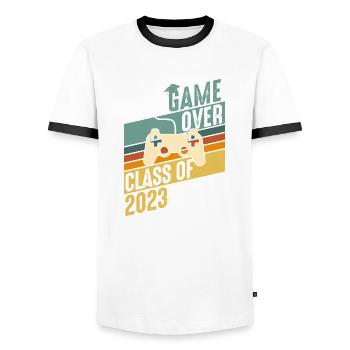 Class of 2023 - School Abitur Student Class Child - Men's Ringer Shirt - white/black - Front - AI Model Female 172 light (172cm) & AI Model Male 178 dark (178cm)