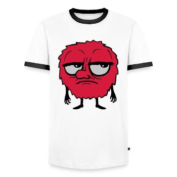 Monster Augen verdrehen Cartoon - Männer Kontrast-T-Shirt - Weiß/Schwarz - Vorne - AI Model Female 172 light (172cm) & AI Model Male 178 dark (178cm)