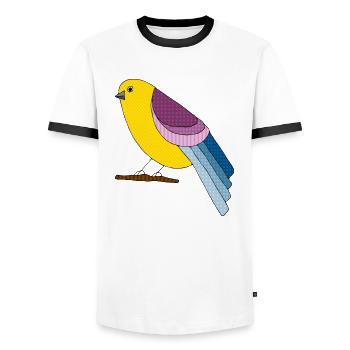 Oiseau - T-shirt contrasté Homme - blanc/noir - Devant - AI Model Female 172 light (172cm) & AI Model Male 178 dark (178cm)