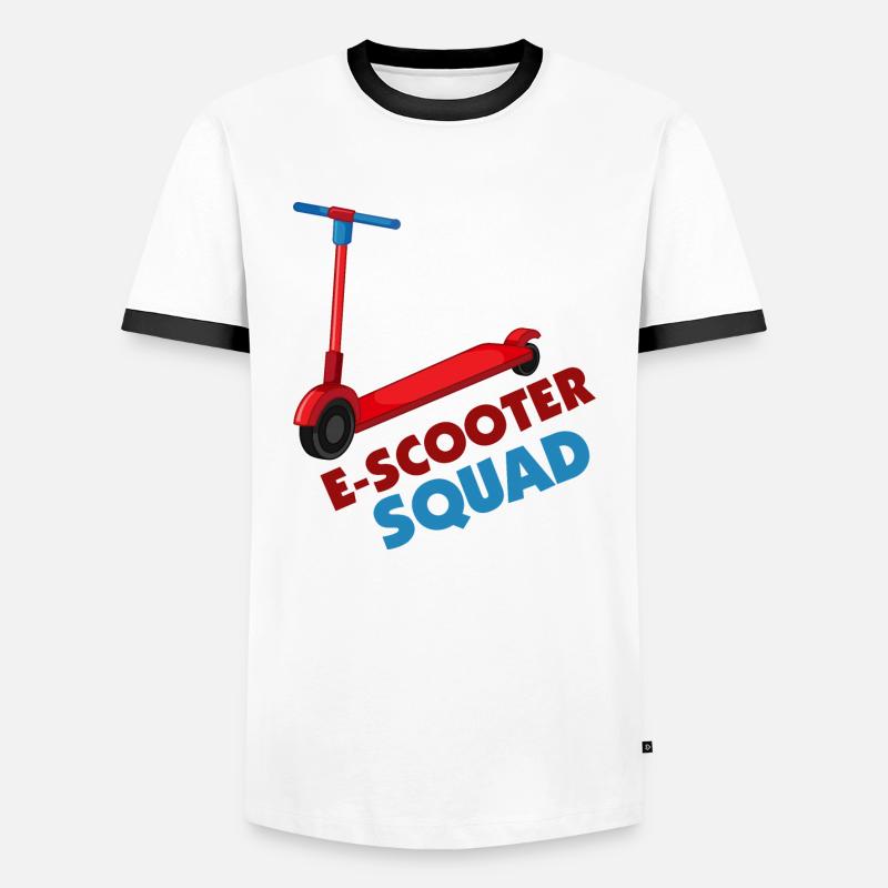 E-Scooter Roller Scooter - Männer Kontrast-T-Shirt - Weiß/Schwarz