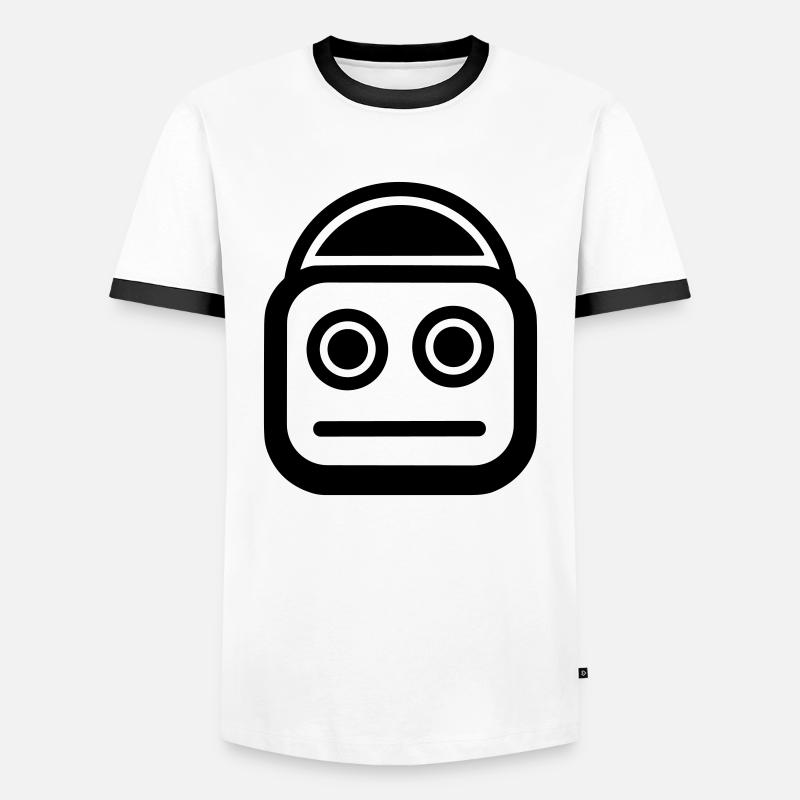 Small robot - Men's Ringer Shirt - white/black