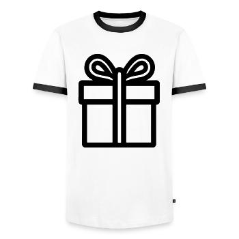 Geschenk-Icon-Box - Männer Kontrast-T-Shirt - Weiß/Schwarz - Vorne - AI Model Female 172 light (172cm) & AI Model Male 178 dark (178cm)