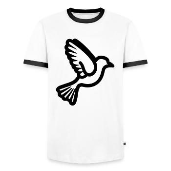 Taube - Männer Kontrast-T-Shirt - Weiß/Schwarz - Vorne - AI Model Female 172 light (172cm) & AI Model Male 178 dark (178cm)