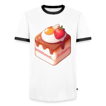 Chocolate Cake - Men's Ringer Shirt - white/black - Front - AI Model Female 172 light (172cm) & AI Model Male 178 dark (178cm)