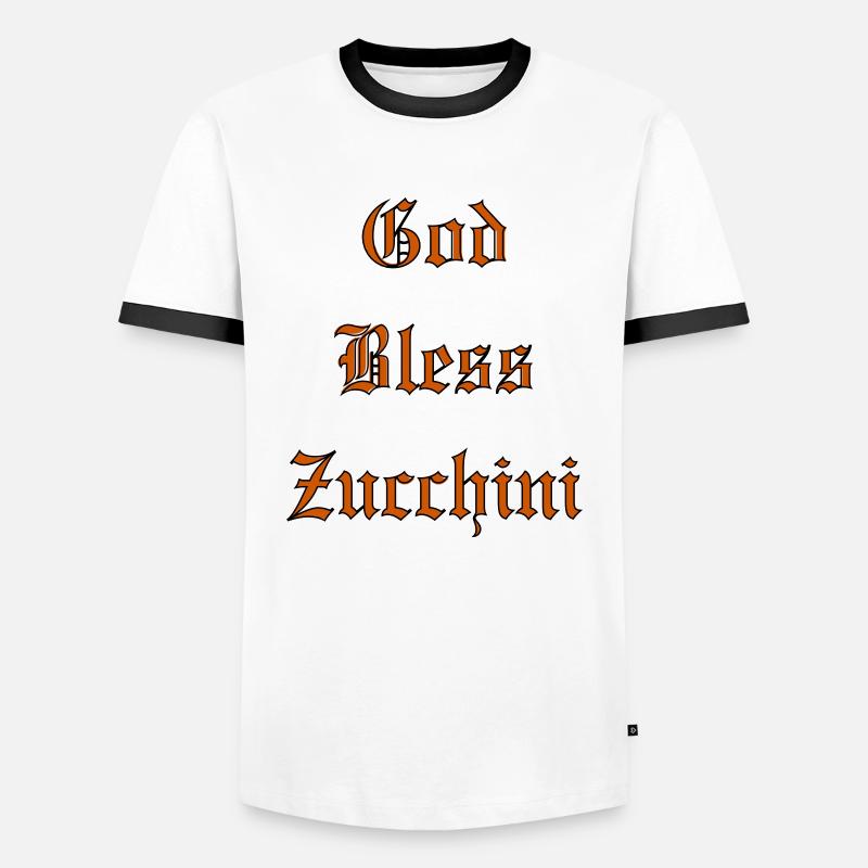 GodBlessZucchini - Männer Kontrast-T-Shirt - Weiß/Schwarz