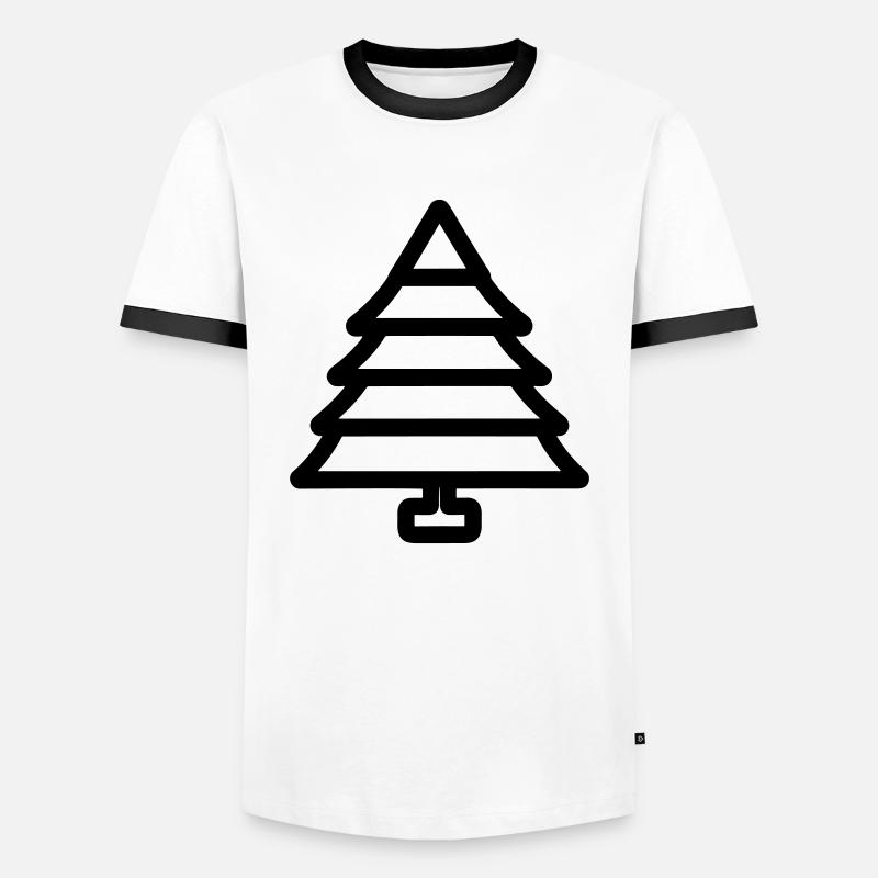 Weihnachtsbaum - Männer Kontrast-T-Shirt - Weiß/Schwarz