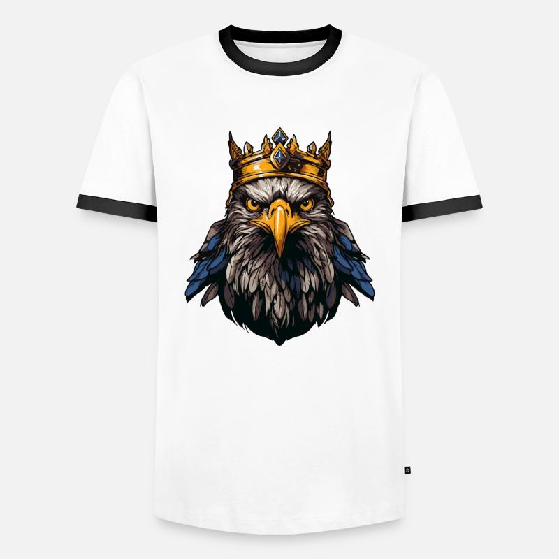Eagle Crown - Men's Ringer Shirt - white/black