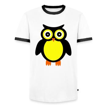 Hibou - T-shirt contrasté Homme - blanc/noir - Devant - AI Model Female 172 light (172cm) & AI Model Male 178 dark (178cm)