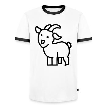 Bouc - T-shirt contrasté Homme - blanc/noir - Devant - AI Model Female 172 light (172cm) & AI Model Male 178 dark (178cm)