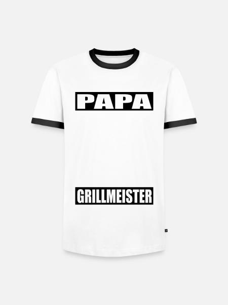 BBQ - Männer Kontrast-T-Shirt - Weiß/Schwarz