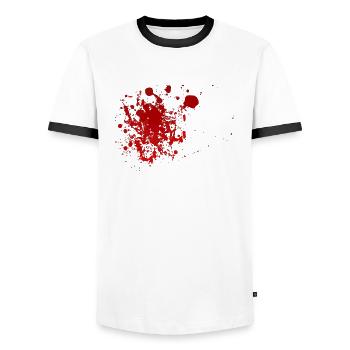 Blut Blood - Männer Kontrast-T-Shirt - Weiß/Schwarz - Vorne - AI Model Female 172 light (172cm) & AI Model Male 178 dark (178cm)