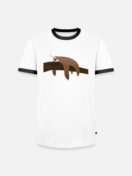Sloth Relax Chill Nap sleep - Men's Ringer Shirt - white/black