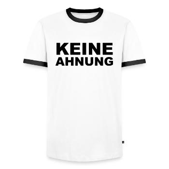 Keine Ahnung - Männer Kontrast-T-Shirt - Weiß/Schwarz - Vorne - AI Model Female 172 light (172cm) & AI Model Male 178 dark (178cm)