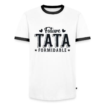 Future Tata Formidable - T-shirt contrasté Homme - blanc/noir - Devant - AI Model Female 172 light (172cm) & AI Model Male 178 dark (178cm)