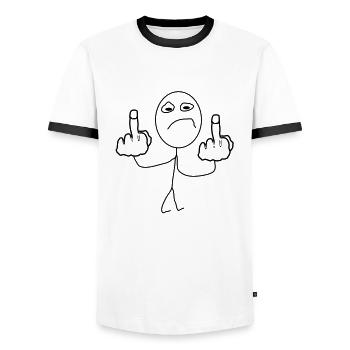 rage comic, like a boss, bro, rage zeichnung, - Männer Kontrast-T-Shirt - Weiß/Schwarz - Vorne - AI Model Female 172 light (172cm) & AI Model Male 178 dark (178cm)