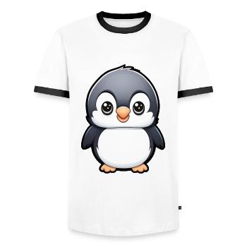 Penguin Baby - Men's Ringer Shirt - white/black - Front - AI Model Female 172 light (172cm) & AI Model Male 178 dark (178cm)
