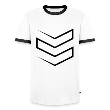 MARINE - Männer Kontrast-T-Shirt - Weiß/Schwarz - Vorne - AI Model Female 172 light (172cm) & AI Model Male 178 dark (178cm)