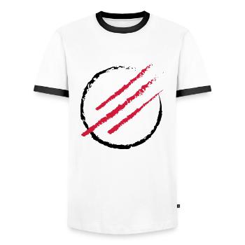 Scratch the Circle - Männer Kontrast-T-Shirt - Weiß/Schwarz - Vorne - AI Model Female 172 light (172cm) & AI Model Male 178 dark (178cm)