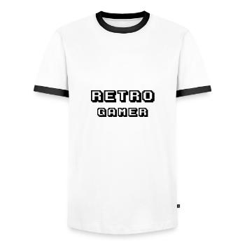 Arcade retrogamer black - Men's Ringer Shirt - white/black - Front - AI Model Female 172 light (172cm) & AI Model Male 178 dark (178cm)